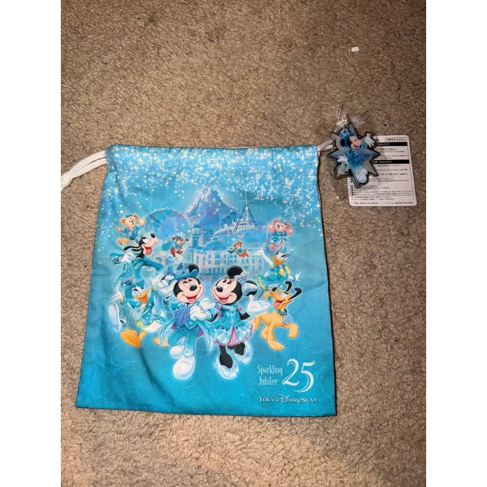 Japan Tokyo Disney Resort Sea 25th Sparkling Jubilee Drawstring w/keychain